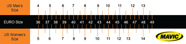 Mavic Apparel Size Chart