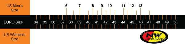 northwave shoe sizing